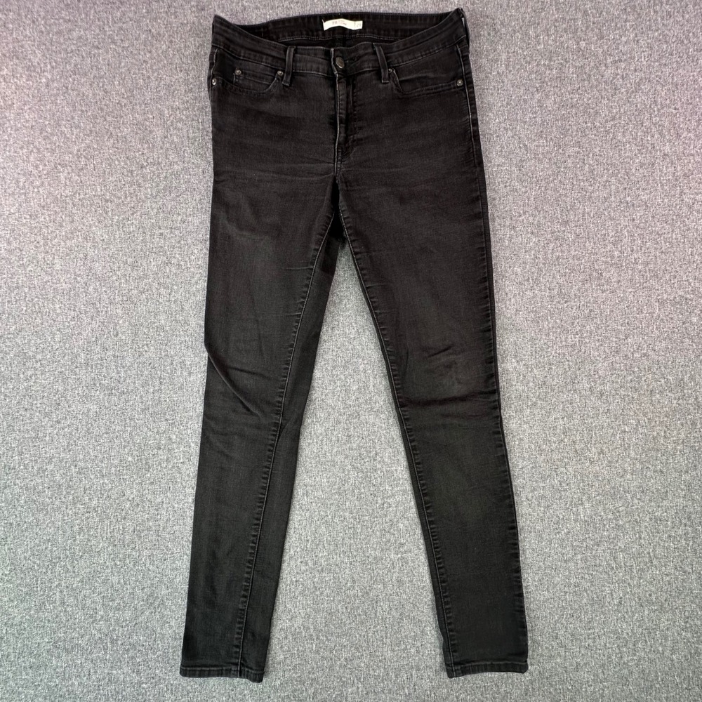 Levi's Jeans Womens 29 711 Skinny Black Stretch Denim Mid Rise W29 L32 Excellent